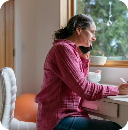 Woman working in home office